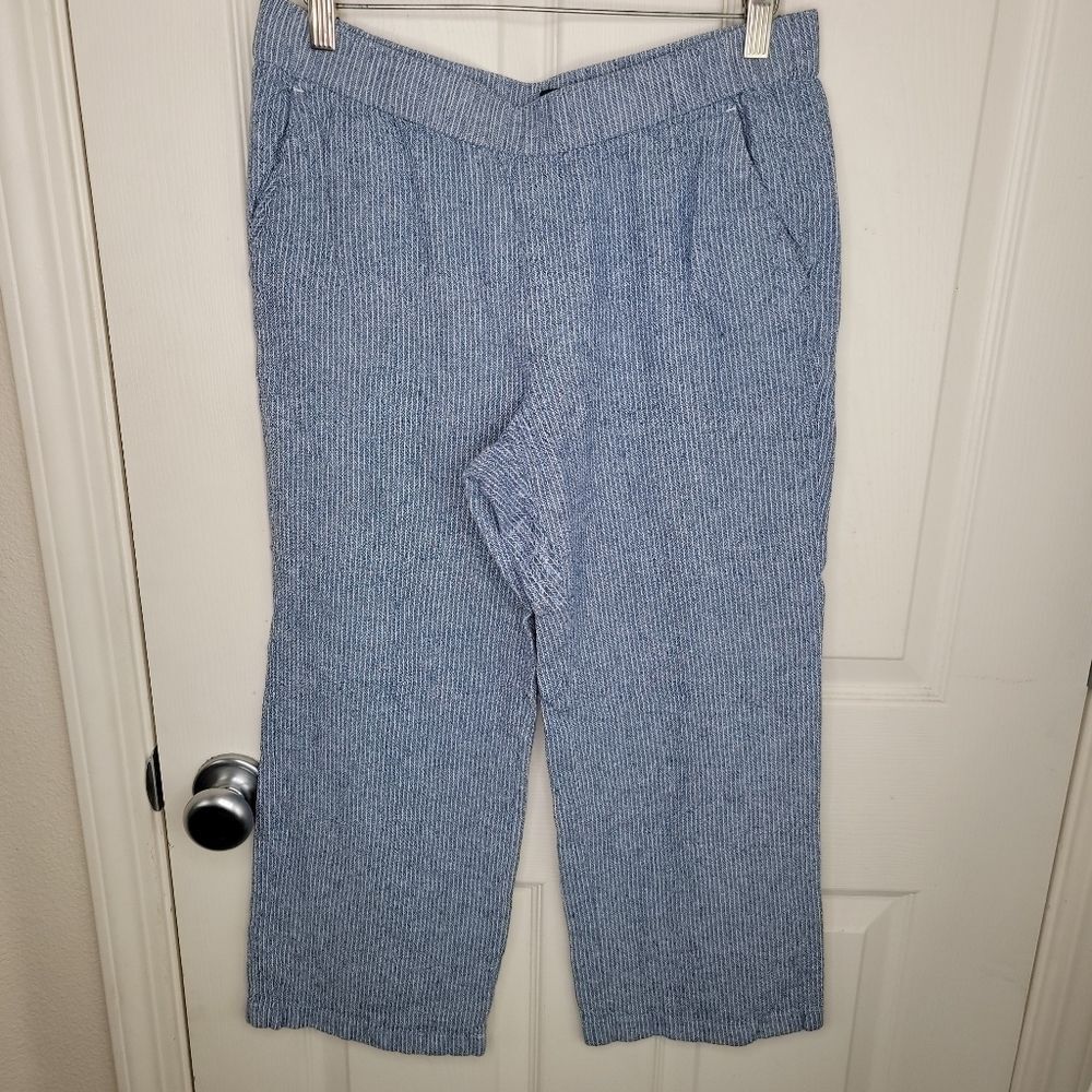 Pendleton striped cropped capri straight leg pull-on pants size small petite